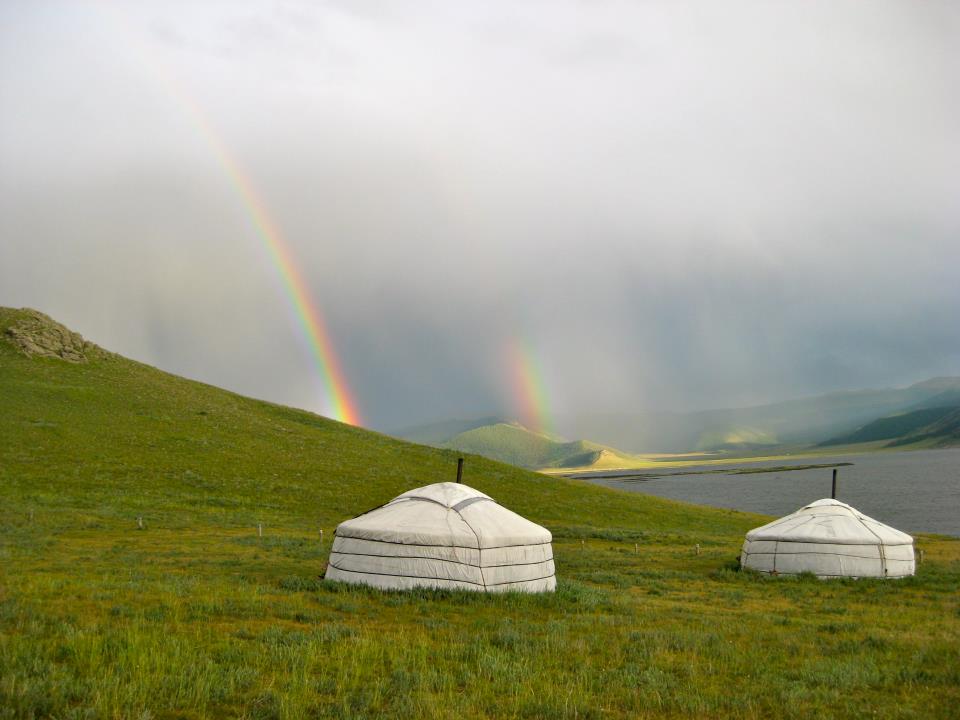 Double rainbow Mongolia