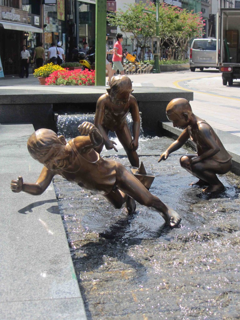 Falling boy statue in Busan, Korea