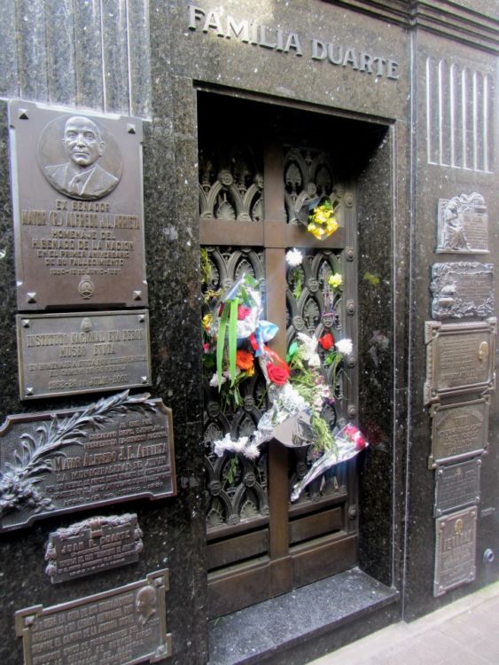 Eva Peron's grave in Recoleta, Argentina