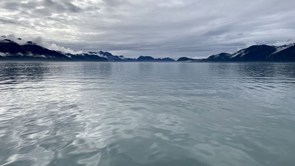 Rippling clear water of Resurrection Bay Alaska
